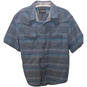 Moon Shine Spirit By Brad Paisley L Blue Pearl Snap Short Sleeve Shirt